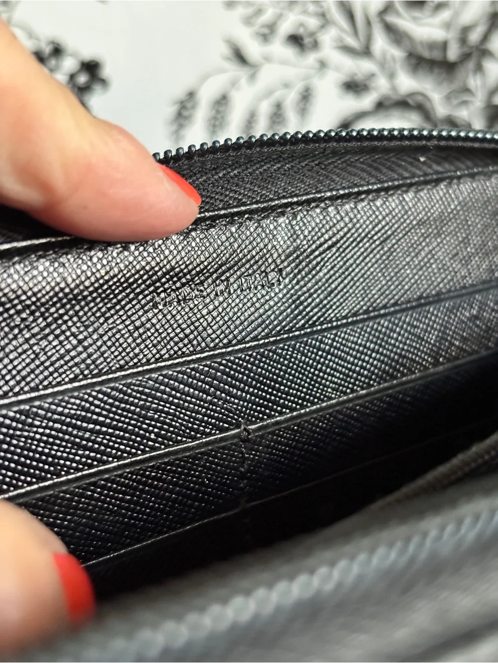 Designer Inspired Black Zip-Around Wallet